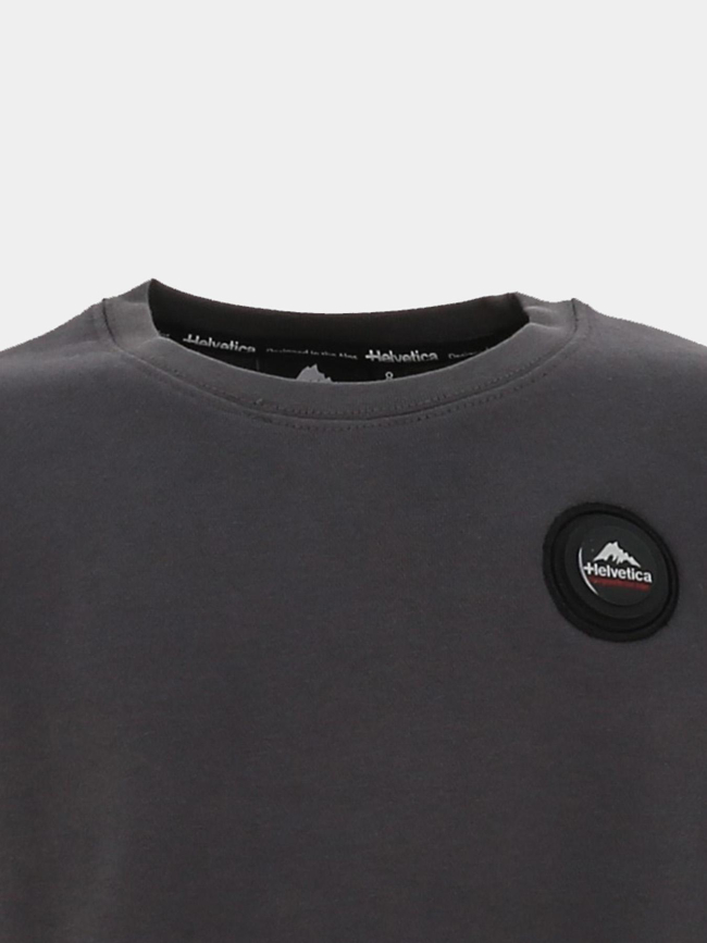 Sweatshirt jimmy gris foncé enfant - Helvetica