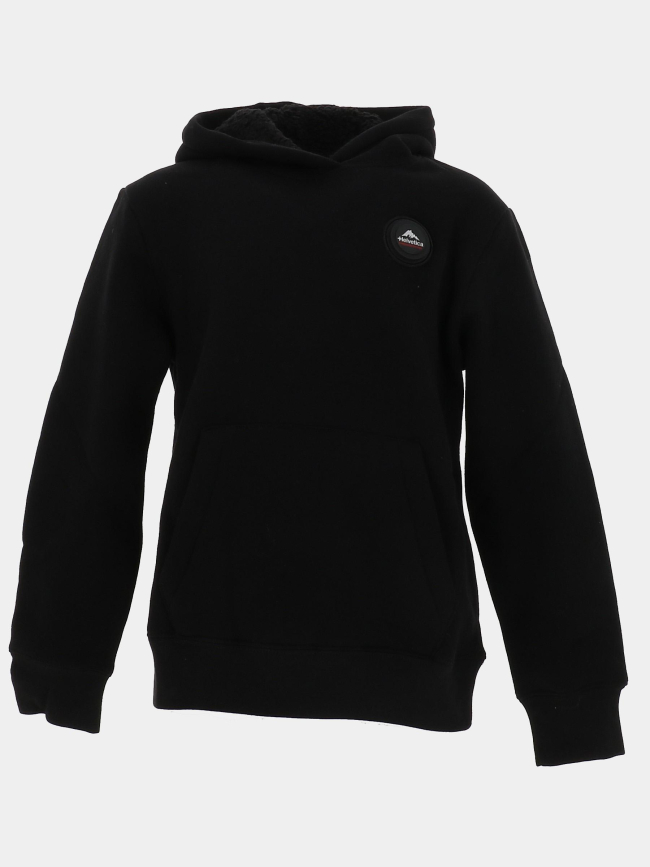 Sweat à capuche jimmy noir enfant - Helvetica