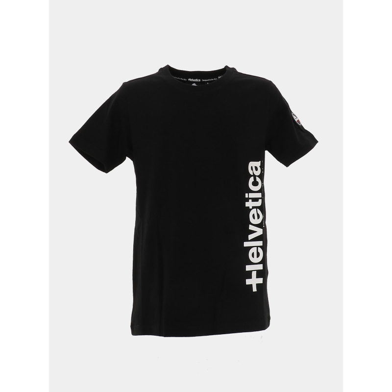 T-shirt zephir noir enfant - Helvetica