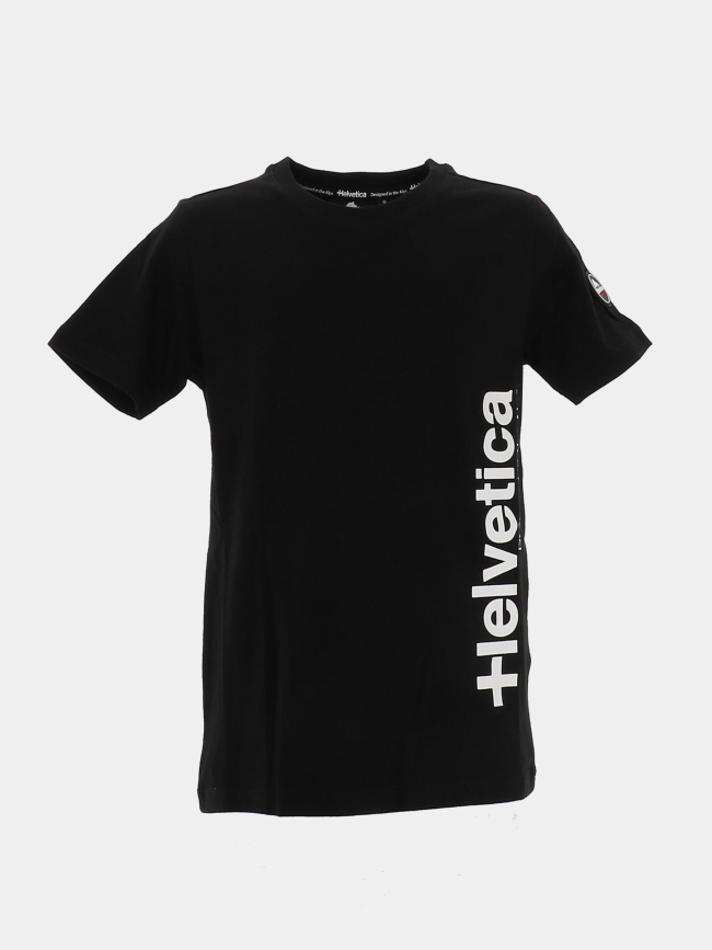 T-shirt zephir noir enfant - Helvetica