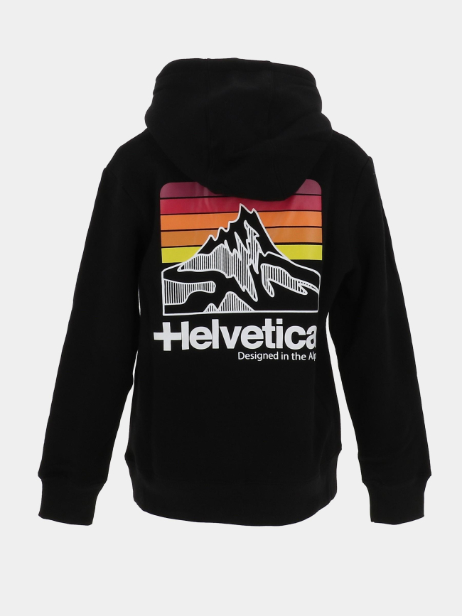 Sweat à capuche monaco noir enfant - Helvetica