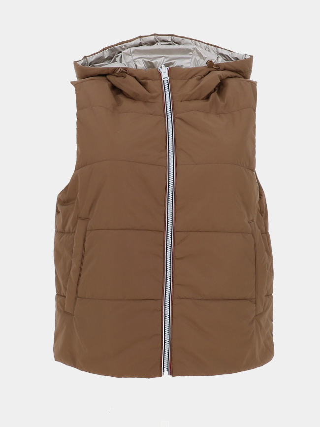 Doudoune sans manche réversible fry marron femme - Only