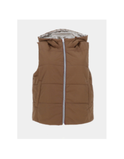 Doudoune sans manche réversible fry marron femme - Only