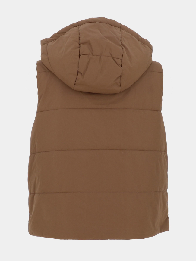 Doudoune sans manche réversible fry marron femme - Only