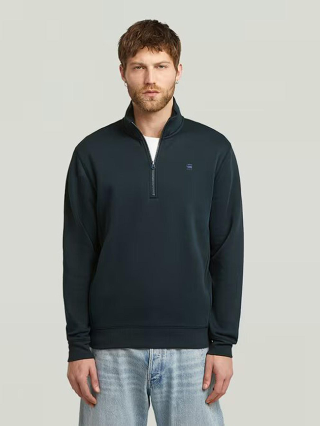 Sweat col zippé premium core bleu marine homme - G Star