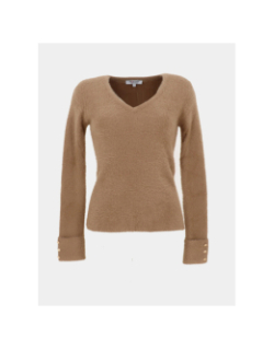 Pull col v moove marron femme - Morgan