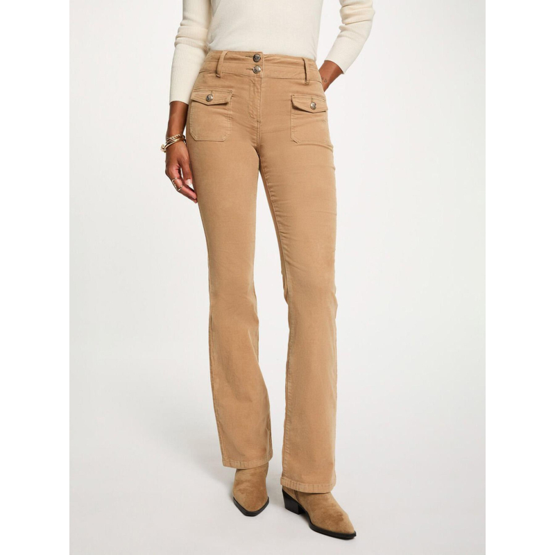 Pantalon velours côtelé poleno beige femme - Morgan