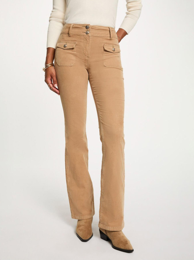Pantalon velours côtelé poleno beige femme - Morgan