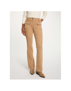 Pantalon velours côtelé poleno beige femme - Morgan