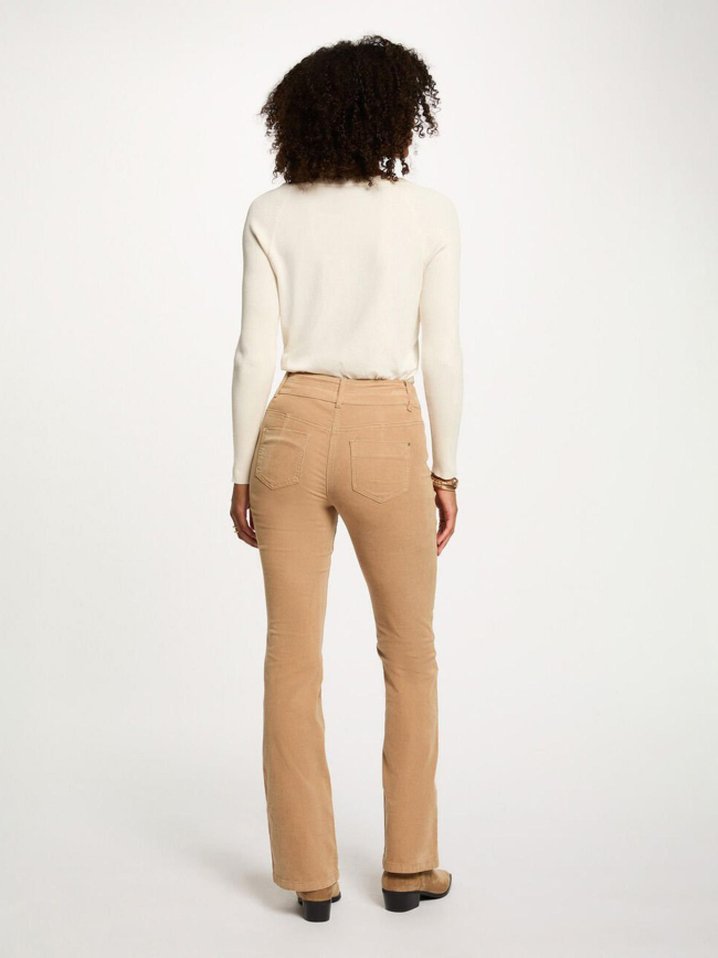 Pantalon velours côtelé poleno beige femme - Morgan