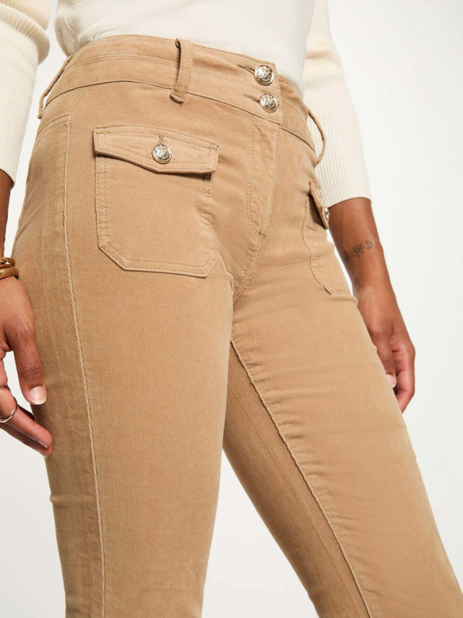 Pantalon velours côtelé poleno beige femme - Morgan