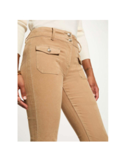 Pantalon velours côtelé poleno beige femme - Morgan