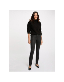 Pantalon slim enduit palao noir femme - Morgan