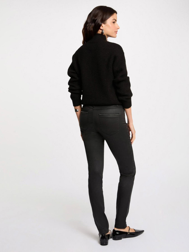 Pantalon slim enduit palao noir femme - Morgan