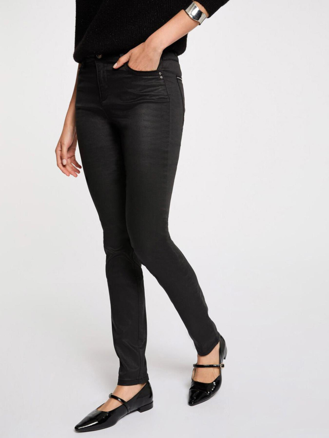 Pantalon slim enduit palao noir femme - Morgan