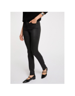 Pantalon slim enduit palao noir femme - Morgan