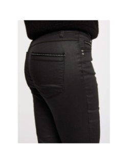 Pantalon slim enduit palao noir femme - Morgan