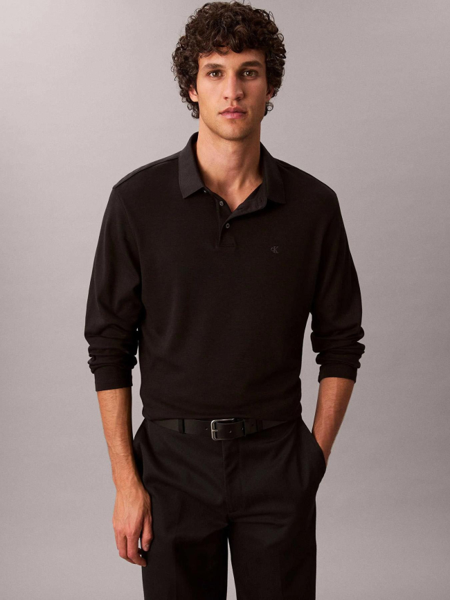 Polo en coton supima noir homme - Calvin Klein