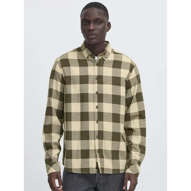 Chemise à carreaux buster kaki homme - Blend