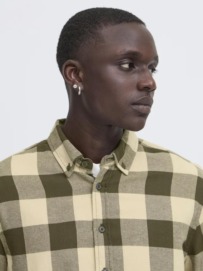 Chemise à carreaux buster kaki homme - Blend