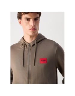 Sweat zippé à capuche daple gris homme - Hugo