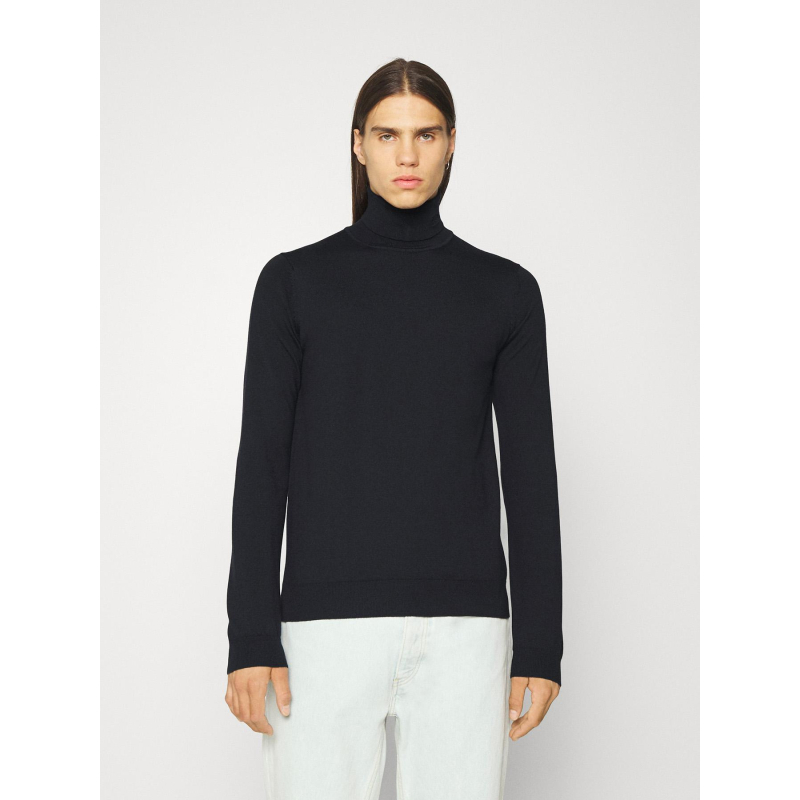 Pull col roulé en laine san thomas bleu marine homme - Hugo