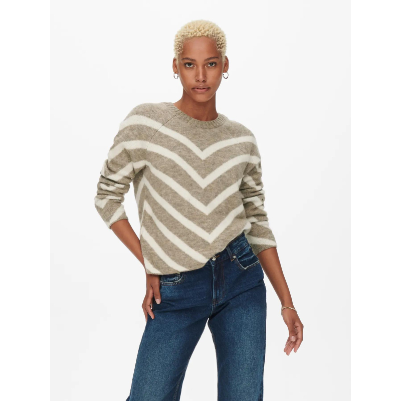 Pull en maille onleliza beige femme - Only
