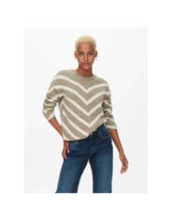 Pull en maille onleliza beige femme - Only