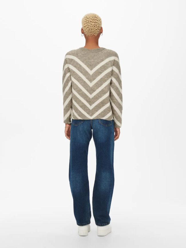 Pull en maille onleliza beige femme - Only