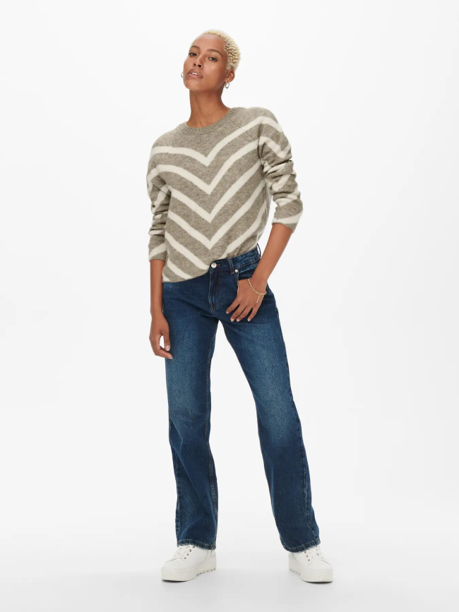 Pull en maille onleliza beige femme - Only