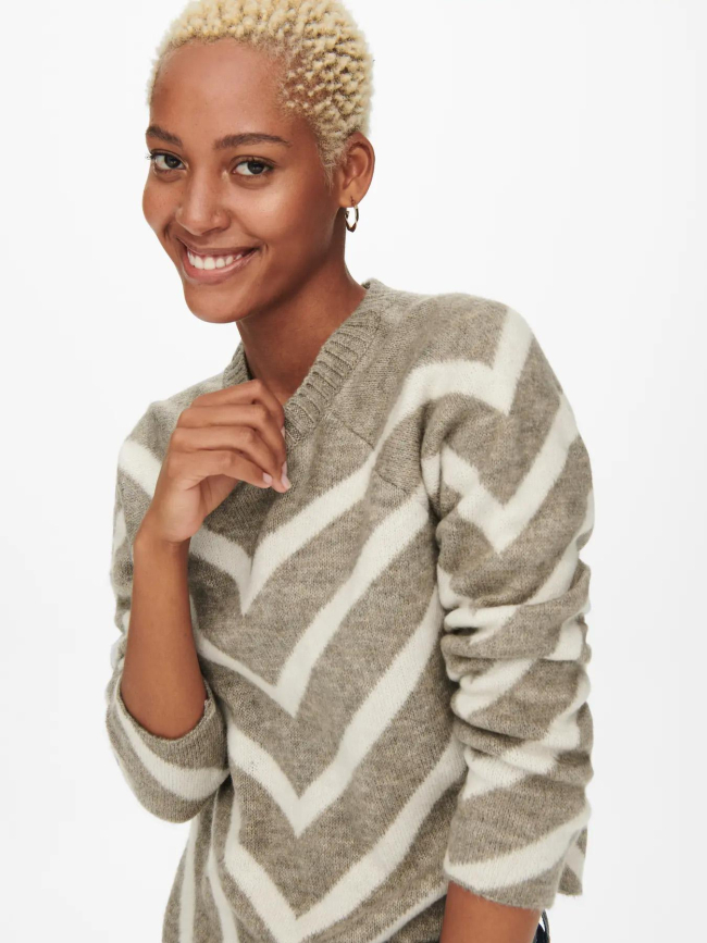 Pull en maille onleliza beige femme - Only