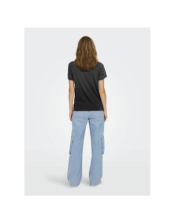 T-shirt manches courtes à imprimé brillant onllucky gris femme - Only