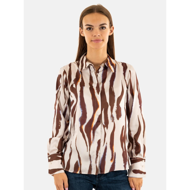 Chemise regular à imprimé animal marron femme - Salsa