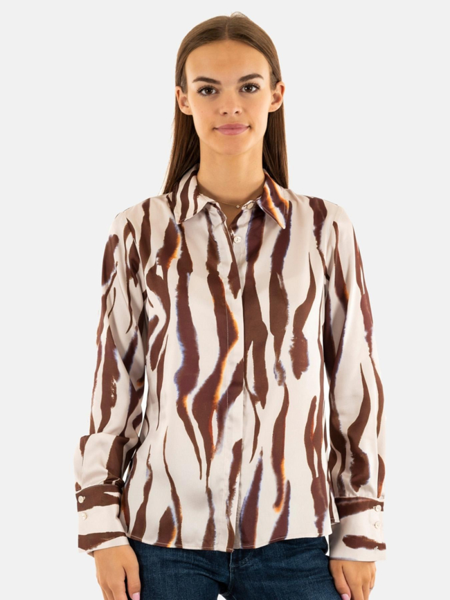 Chemise regular à imprimé animal marron femme - Salsa