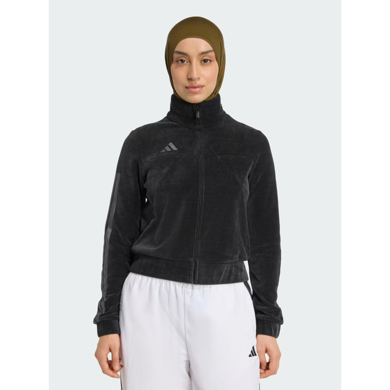 Sweat zippé effet délavé tiro q4 noir femme - Adidas