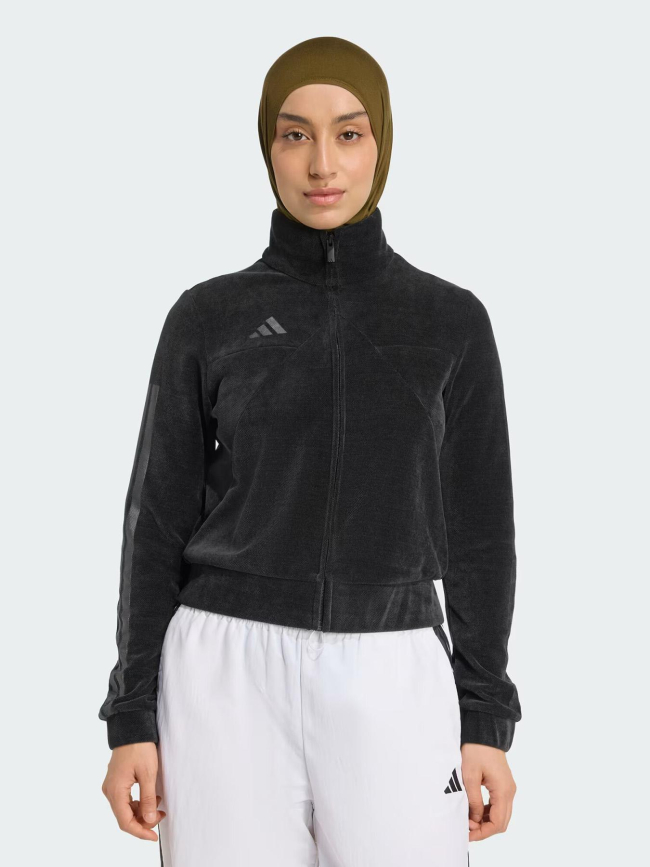 Sweat zippé effet délavé tiro q4 noir femme - Adidas