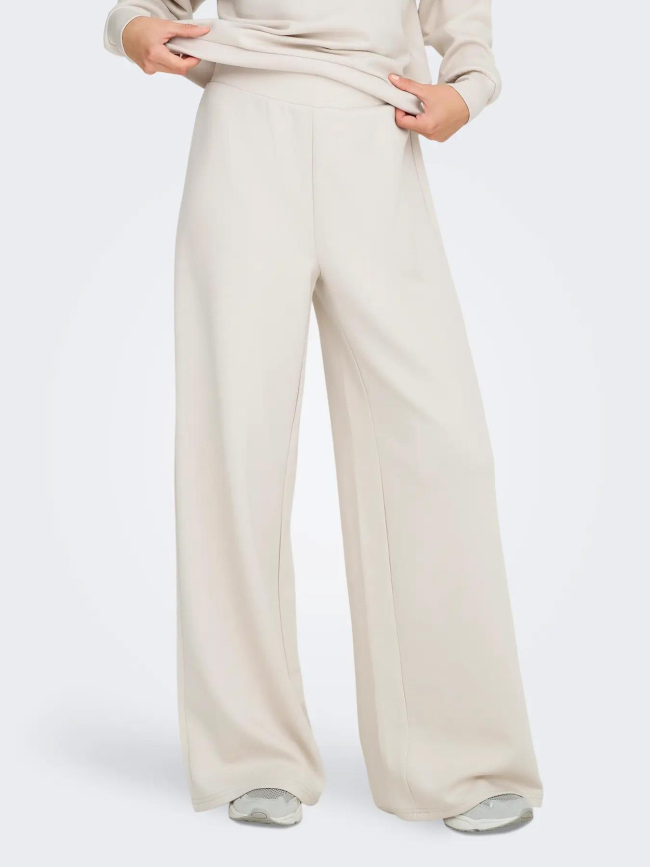 Pantalon jogging ample onplouge life wide beige femme - Only