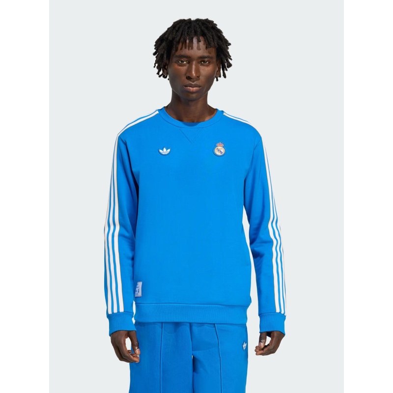 Sweat à col rond real icon bleu homme - Adidas
