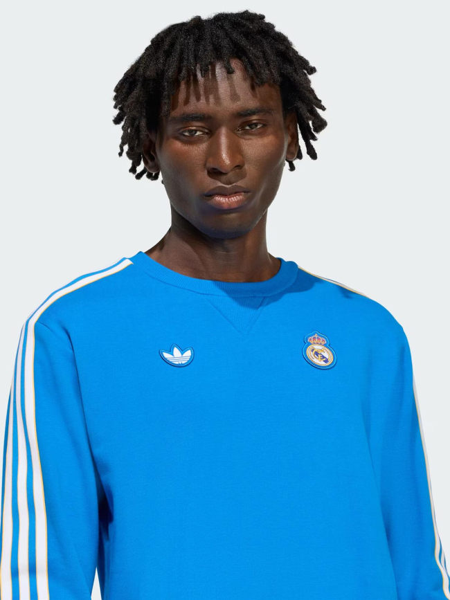 Sweat à col rond real icon bleu homme - Adidas
