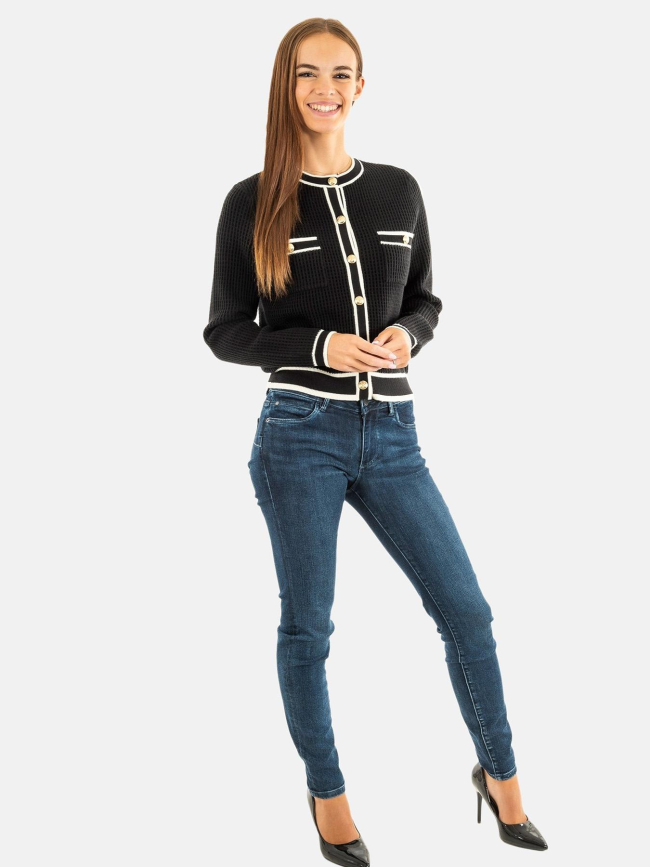 Cardigan à boutons dorées noir femme - Salsa