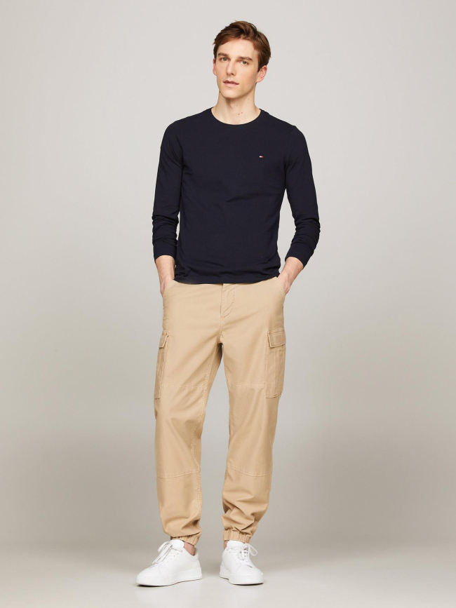 T-shirt stretch à manches longues slim fit bleu marine homme - Tommy Hilfiger