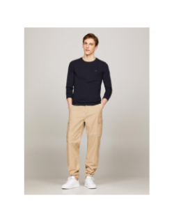 T-shirt stretch à manches longues slim fit bleu marine homme - Tommy Hilfiger