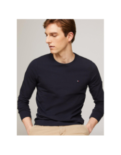 T-shirt stretch à manches longues slim fit bleu marine homme - Tommy Hilfiger