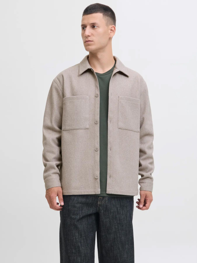 Surchemise jjjerry beige homme - Jack & Jones