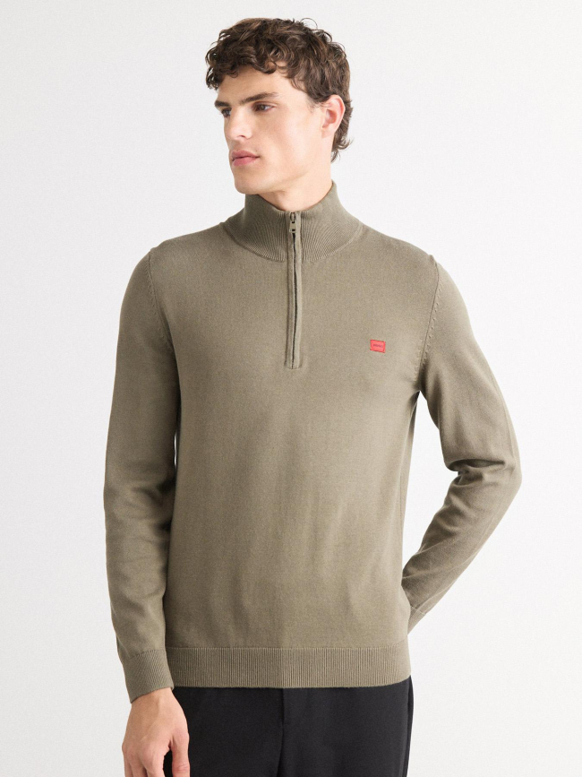 Sweat à col zippé san quintus kaki  homme - Hugo