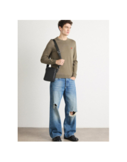 Pull fin san cassius-c1 badge kaki homme - Hugo