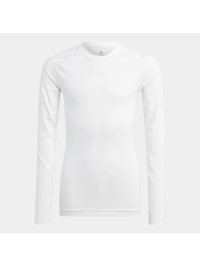 T-shirt stretch slim fit à manches longues blanc enfant - Adidas