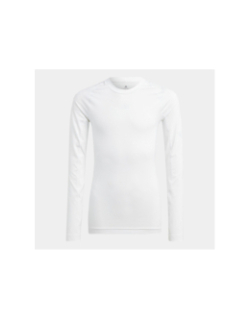 T-shirt stretch slim fit à manches longues blanc enfant - Adidas