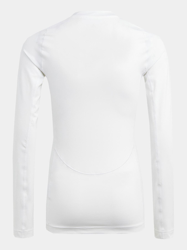 T-shirt stretch slim fit à manches longues blanc enfant - Adidas