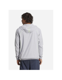 Veste de sport zippé à capuche tech app gris homme - Adidas